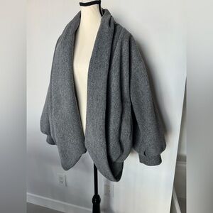 Vivian Shyu Oversized Grey Draped Bomber Kimono Coat – Size M